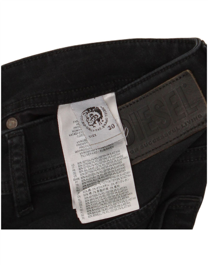 DIESEL Womens Slim Jeans W30 L27 Black Cotton