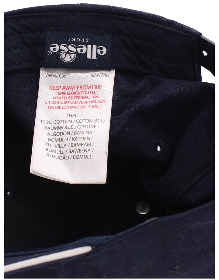 Ellesse Mens Graphic Baseball Cap One Size Navy Blue Cotton