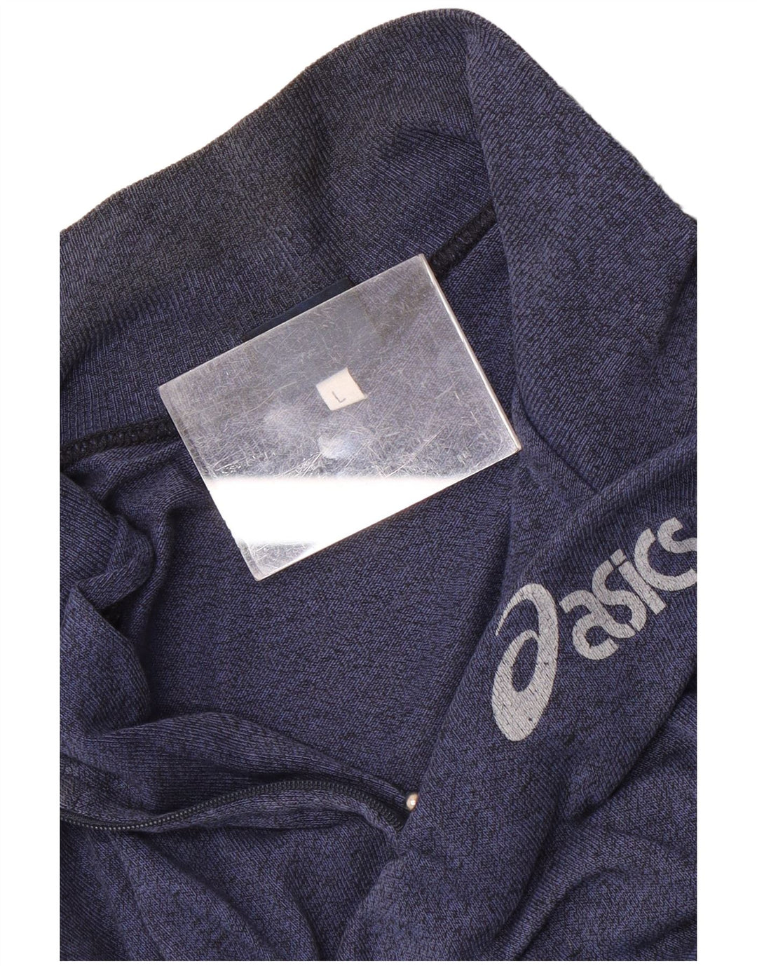 Asics Mens Graphic Zip Neck Sweatshirt Jumper Large Blue Colourblock