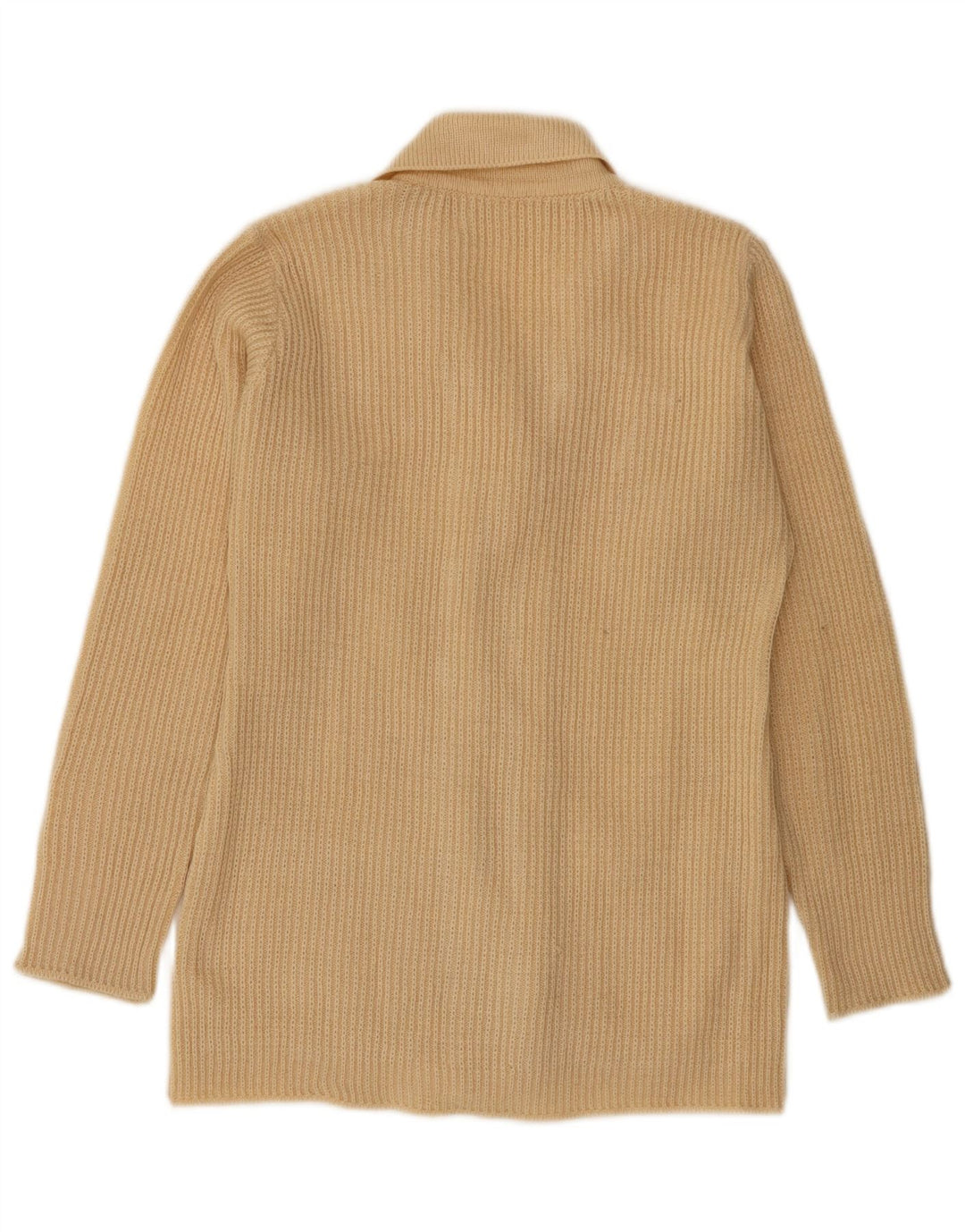 vintage Femme Cardigan Pull UK 12 Beige Moyen