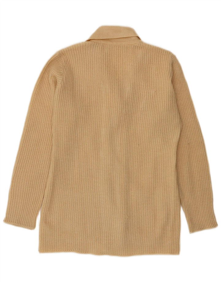 vintage Femme Cardigan Pull UK 12 Beige Moyen