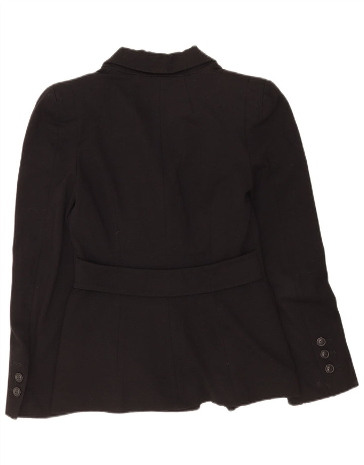 Hobbs Womens 3 Button Blazer Jacket UK 8 Small Black Viscose