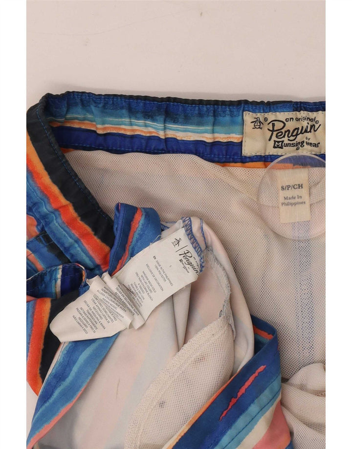 Pantaloncini da bagno da uomo Penguin Piccoli in poliestere a righe multicolori