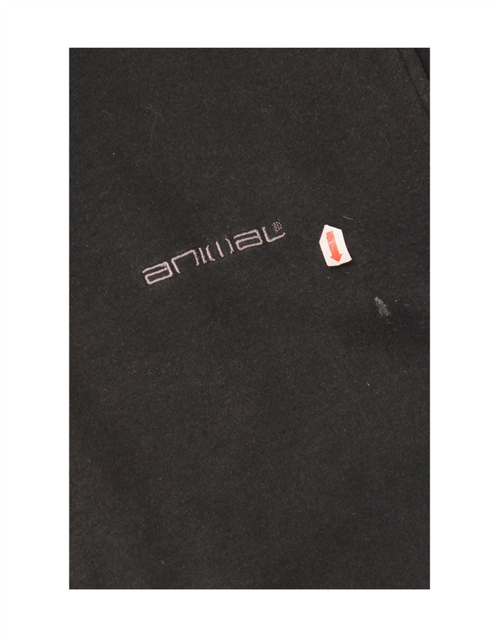 Animal Mens Graphic Tracksuit Top Jacket XL Black Cotton