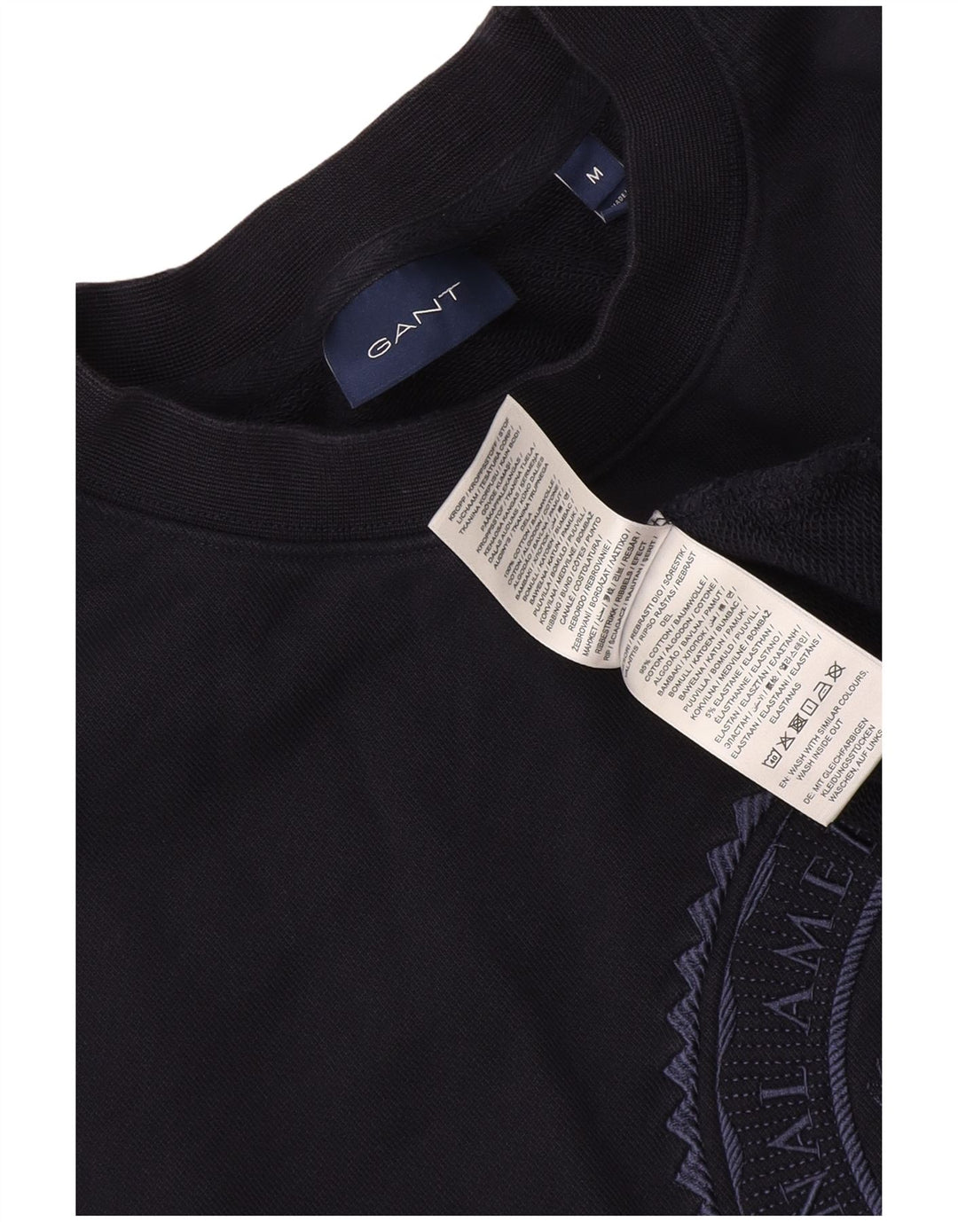 Gant Mens Graphic Sweatshirt Jumper Medium Navy Blue Cotton