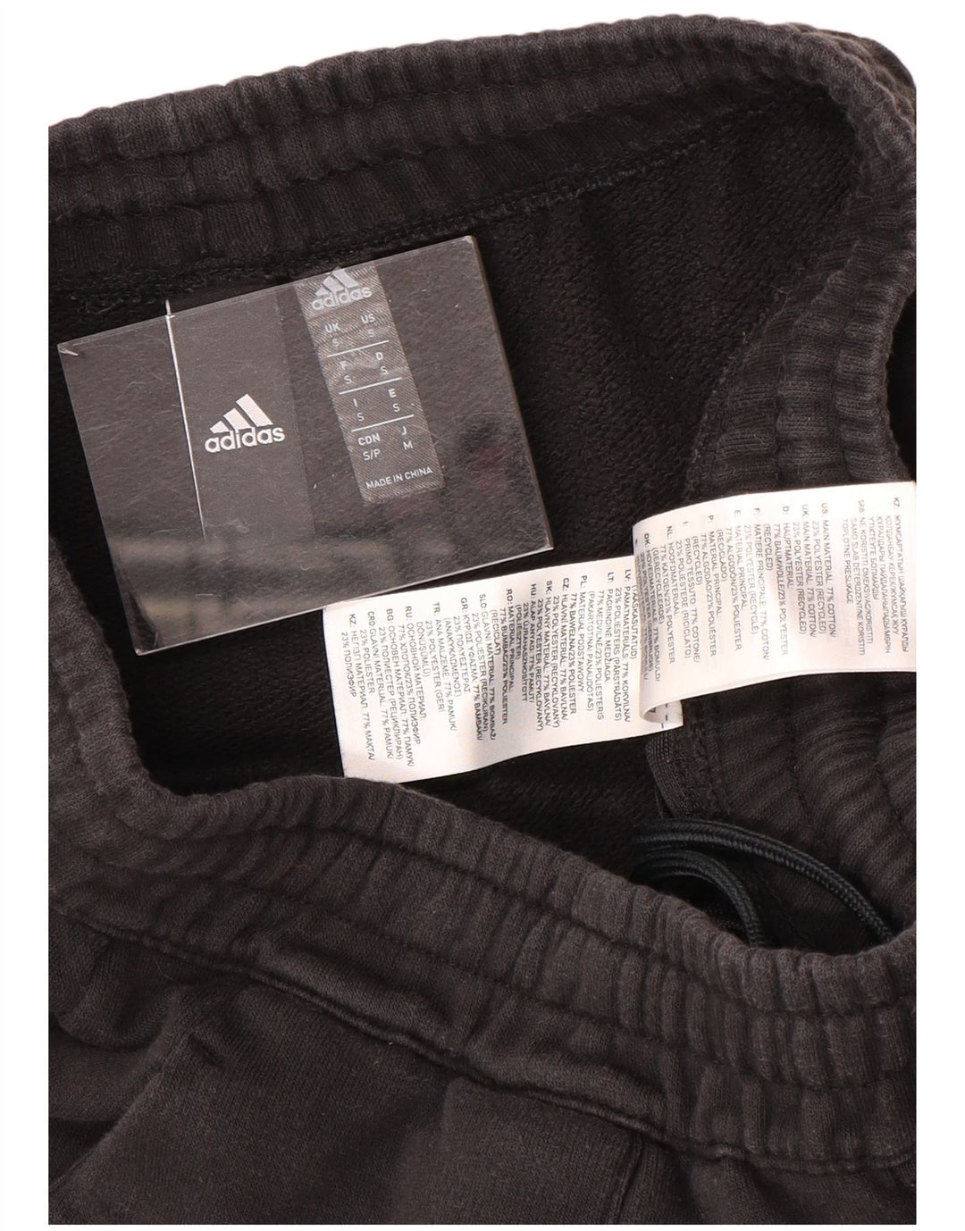 Adidas Mens Graphic Tracksuit Trousers Small Black Cotton