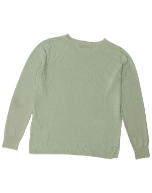 Marks & Spencer Dame Boat Neck Jumper Sweater UK 12 Medium Grøn Akryl