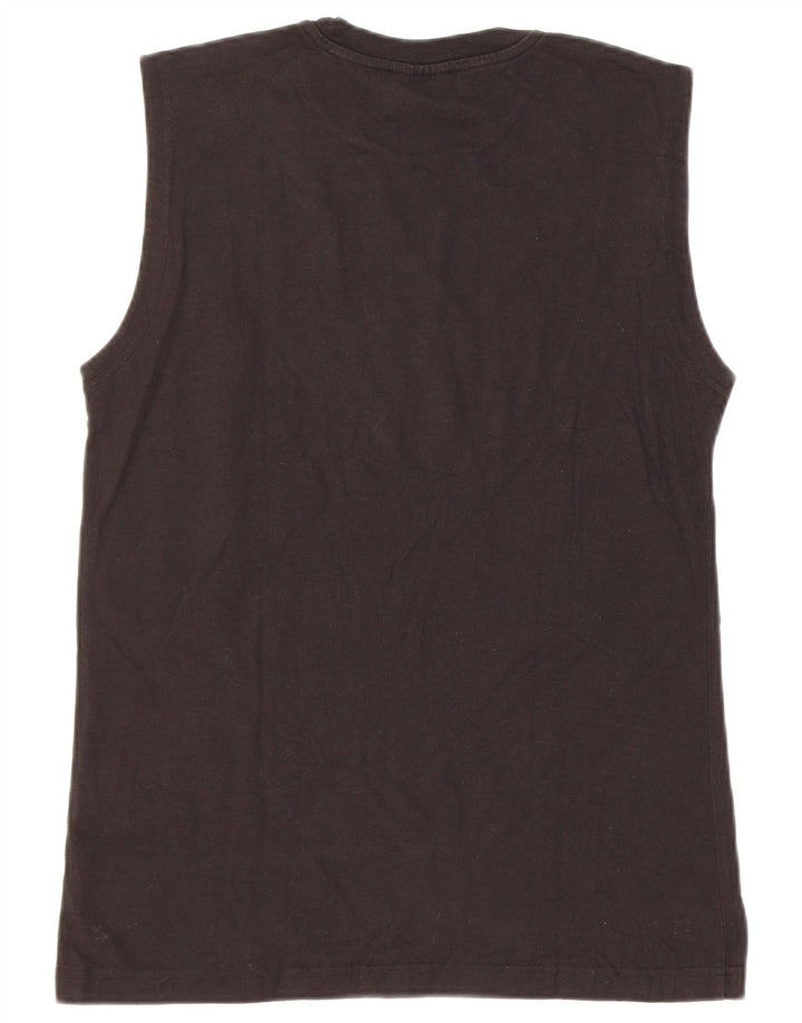 Champion Womens Vest Top UK 12 Medium Black Cotton