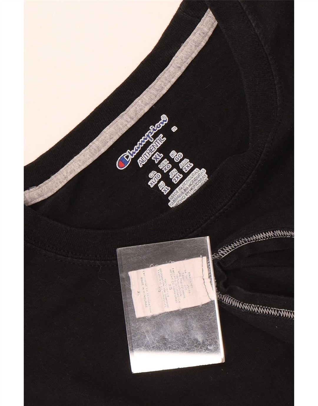 Champion Mens T-Shirt Top XL Black Cotton