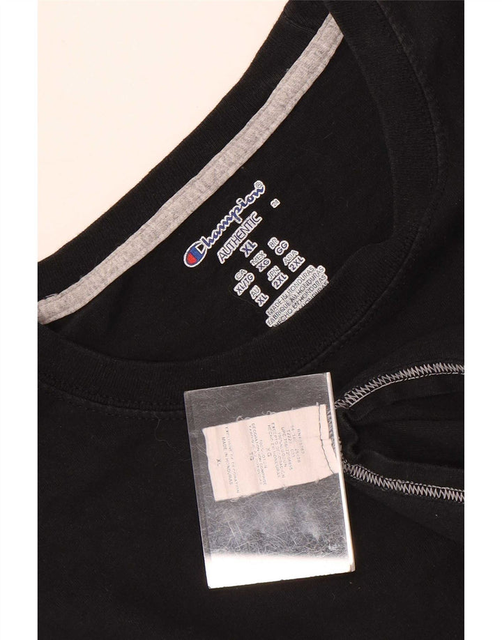 Champion Mens T-Shirt Top XL Black Cotton