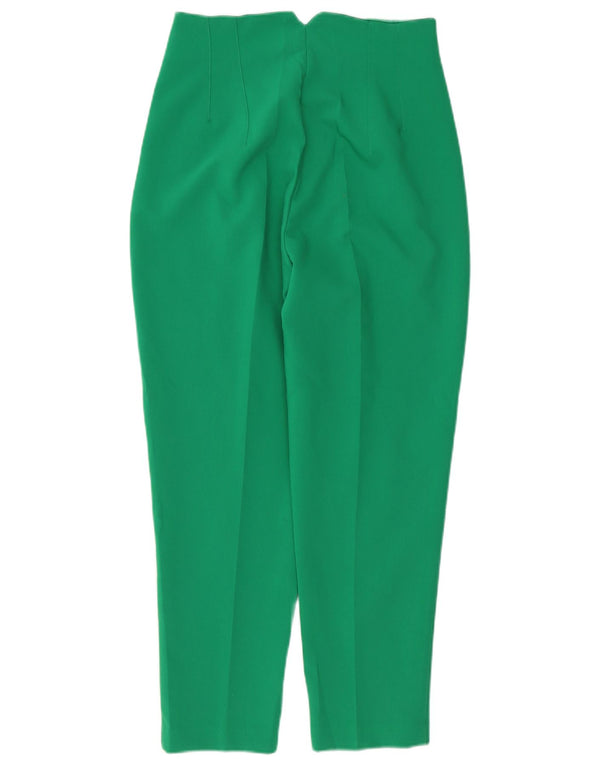 Zara Pantalon décontracté taille haute fuselé pour femme Medium W28 L27 Vert