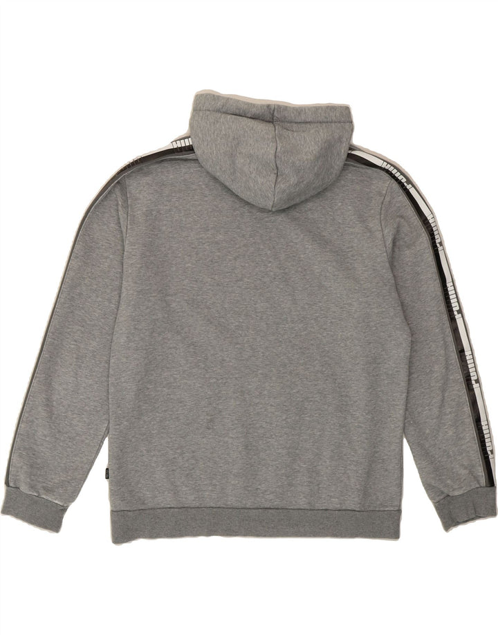 PUMA Mens Graphic Hoodie Jumper Medium Grey Vintage Puma and Second-Hand Puma from Messina Hembry 
