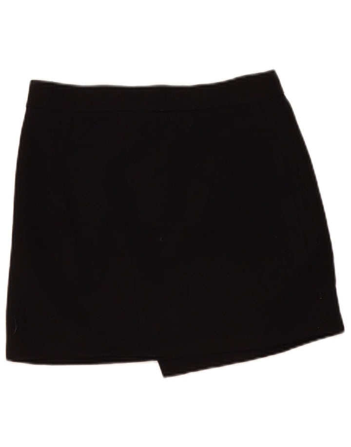 Zara Asymmetrischer Wickelrock für Damen, Größe S, W27, Schwarz