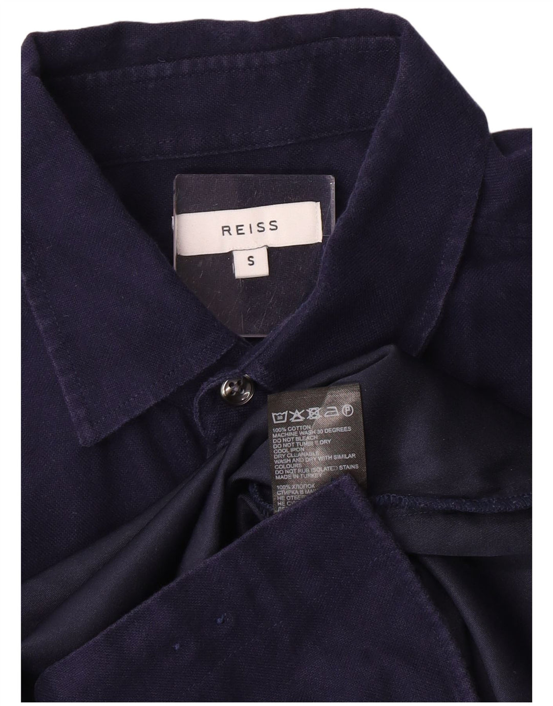 Reiss Herren-Hemd, klein, marineblau, Baumwolle