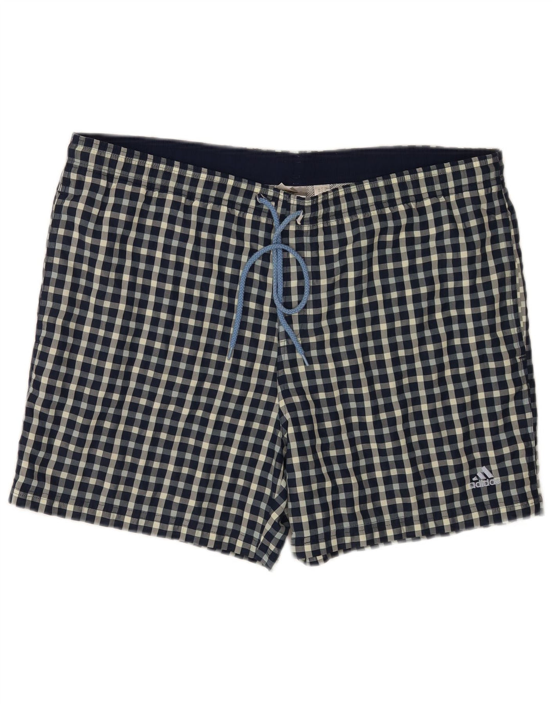 Adidas Herren Regular Badeshorts, groß, blau kariert, Polyester
