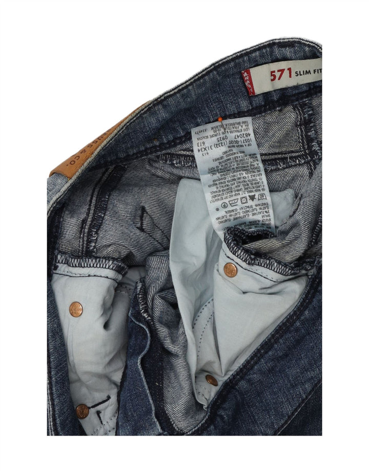 LEVI'S Womens 571 Slim Jeans W31 L34 Blue Cotton