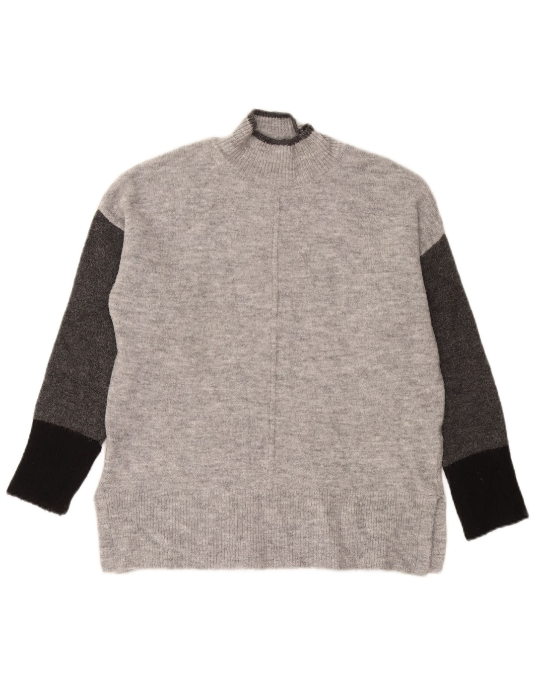 Marks & Spencer Womens Turtle Neck Jumper Sweater UK 14 Medium Grey