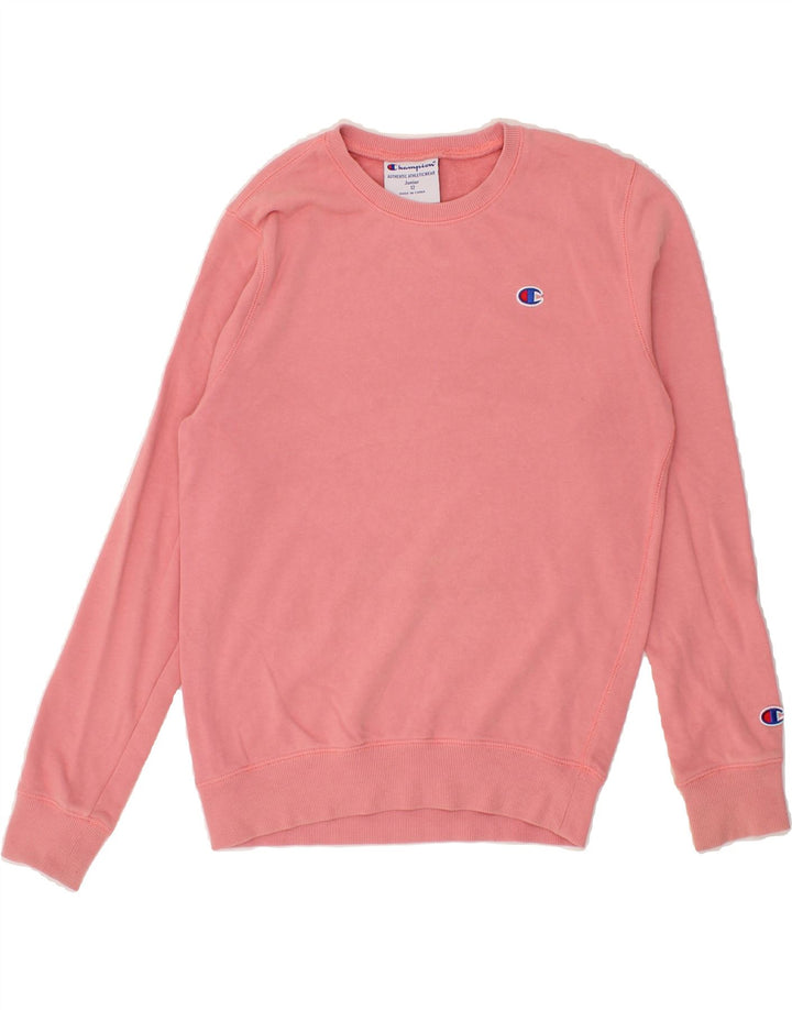 CHAMPION Boys Sweatshirt Jumper 11-12 Years Pink Cotton Vintage Champion and Second-Hand Champion from Messina Hembry 