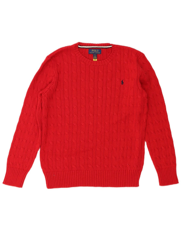 Ralph Lauren Boys Crew Neck Jumper Sweater 14-15 Years Large  Red
