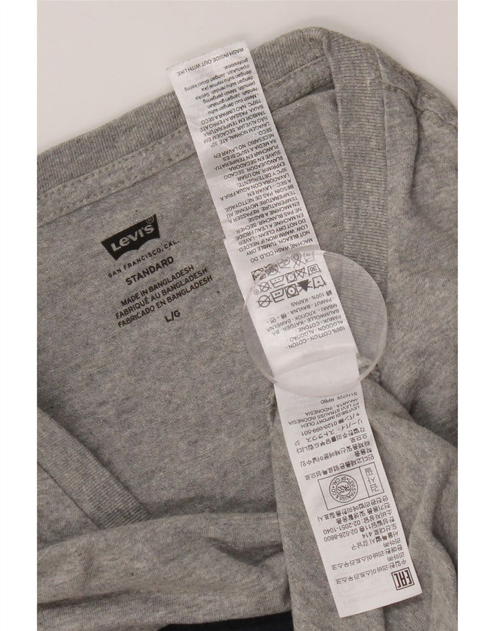 Levi's Mens Standard Graphic T-Shirt Top Large Grey Flecked Cotton