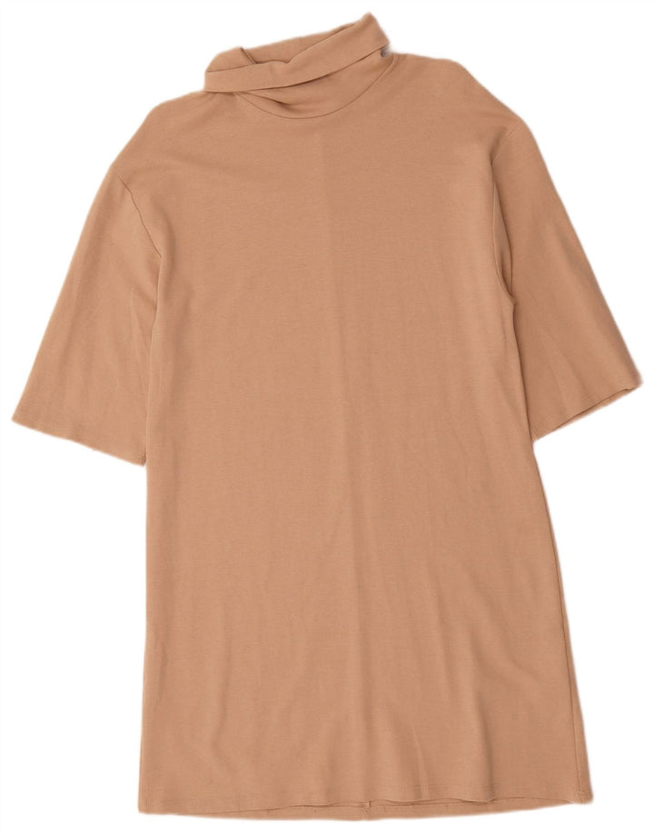 Zara Womens Shift Dress UK 10 Small Beige Bomuld