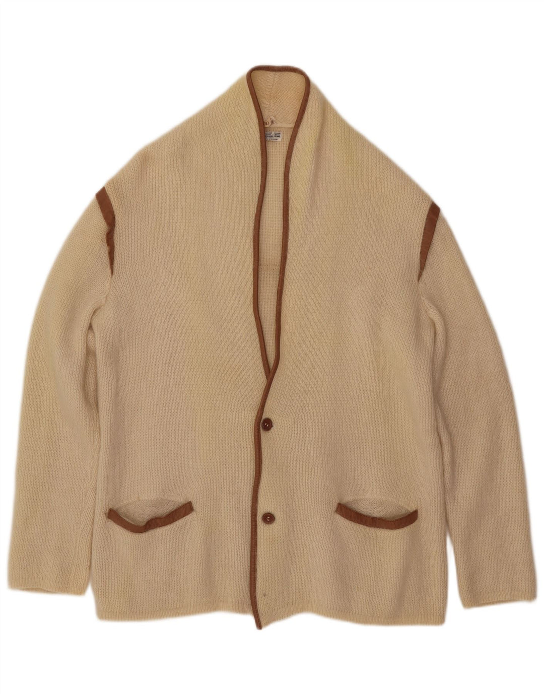 Beltrami Herren-Cardigan-Pullover, Medium, gebrochenes Weiß, Mohair