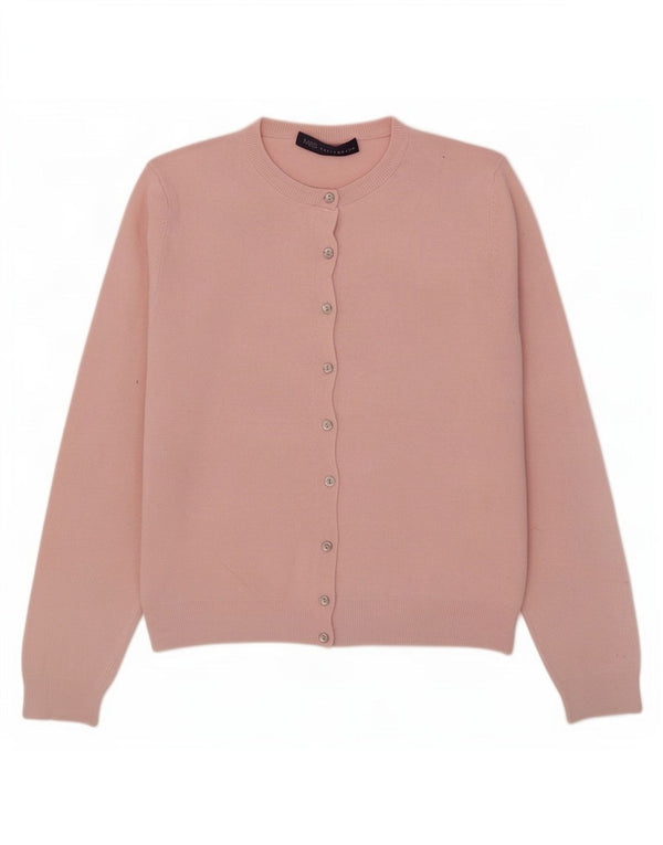 Marks & Spencer Womens Crop Cardigan Sweater UK 14 Large Pink Viscose