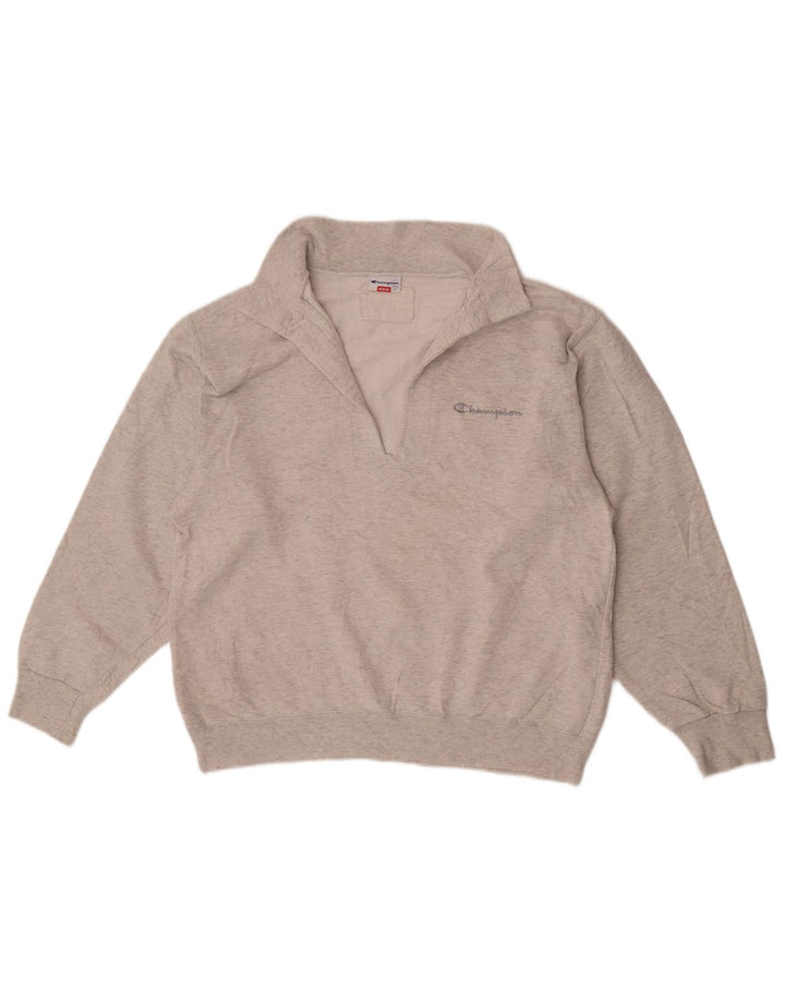 Champion Womens Loose Fit Sweatshirt Jumper UK 14 Medium Grey Flecked