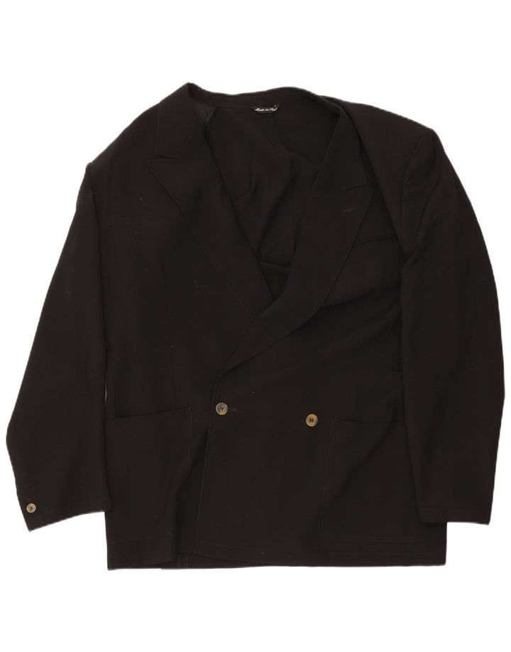 Pal Zileri Giacca Blazer Doppio Petto da Uomo IT 52 XL Lana Vergine Nera