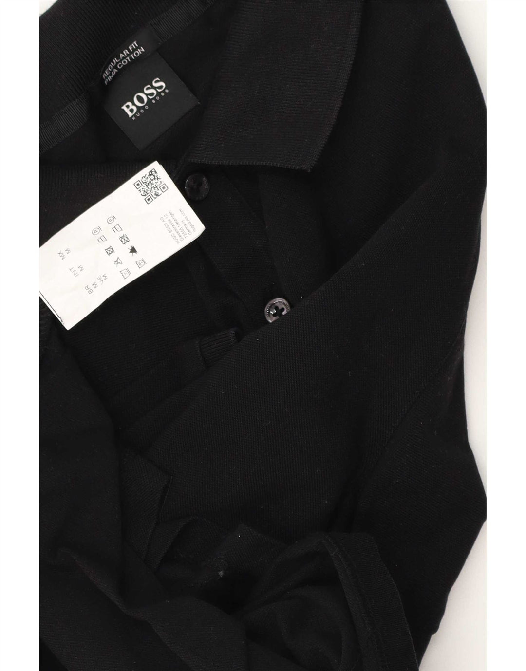 Camisa polo masculina Hugo Boss Regular Fit algodão preto médio