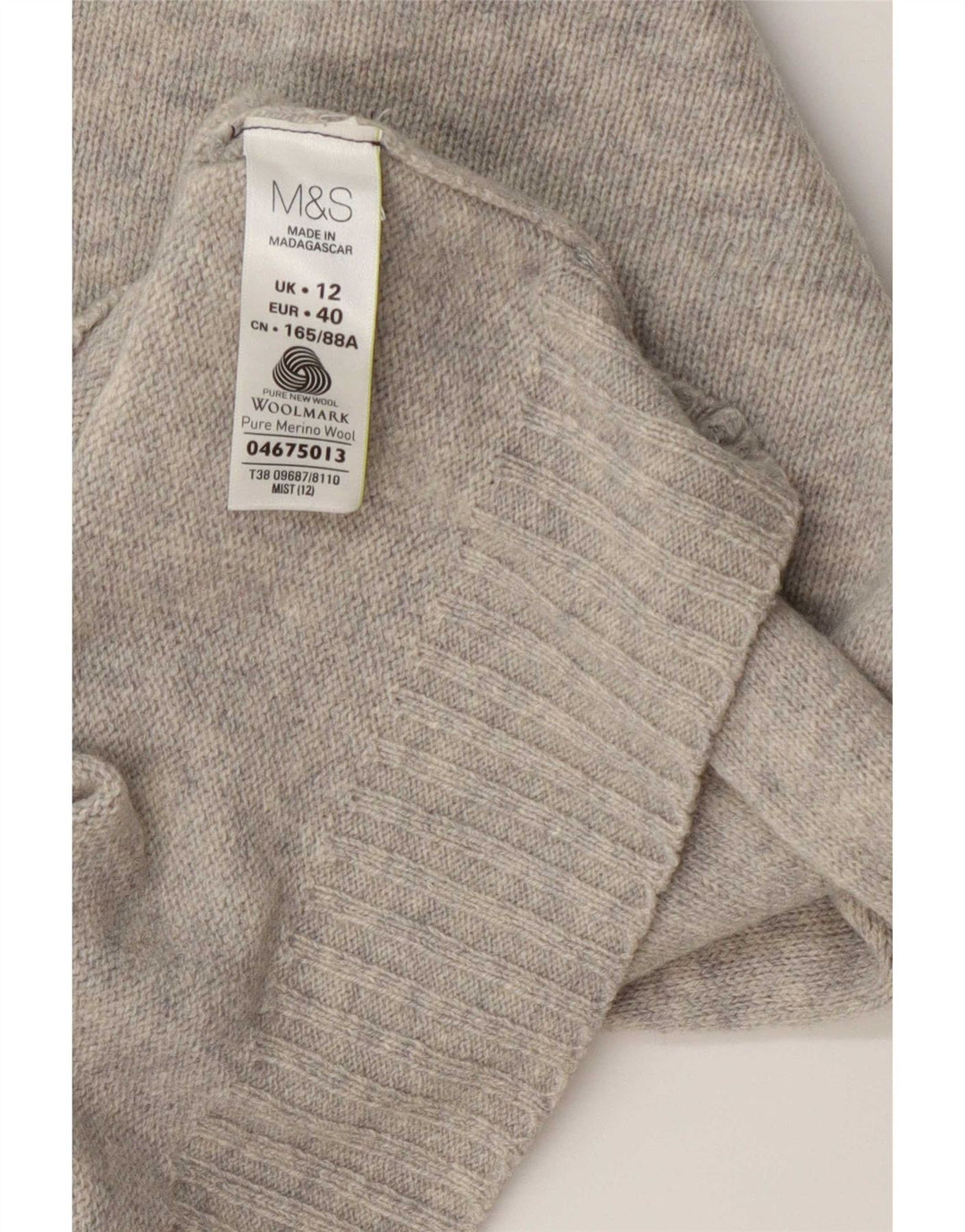 Marks & Spencer Womens Boat Neck Jumper Sweater UK 12 Medium Blue Flecked