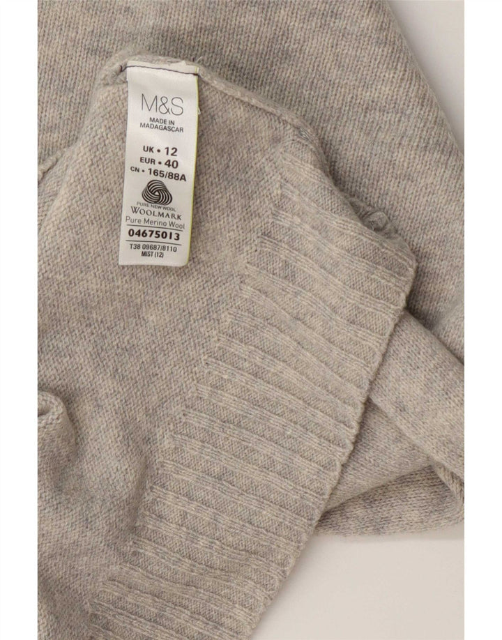 Marks & Spencer Womens Boat Neck Jumper Sweater UK 12 Medium Blue Flecked