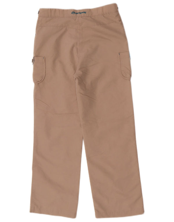 Calças cargo retas para meninas Sprayway 12-13 anos W26 L25 algodão bege