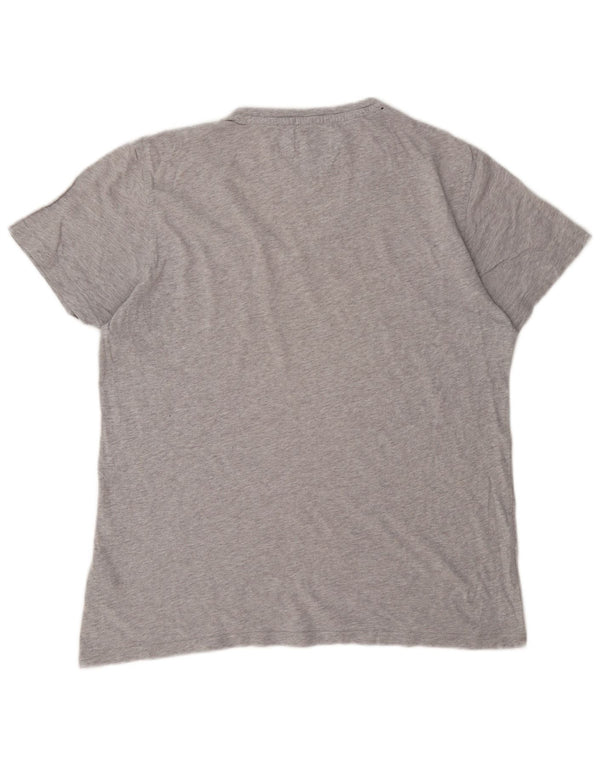 Tommy Hilfiger Dame T-Shirt Top UK 18 XL Grå Flecked Bomuld
