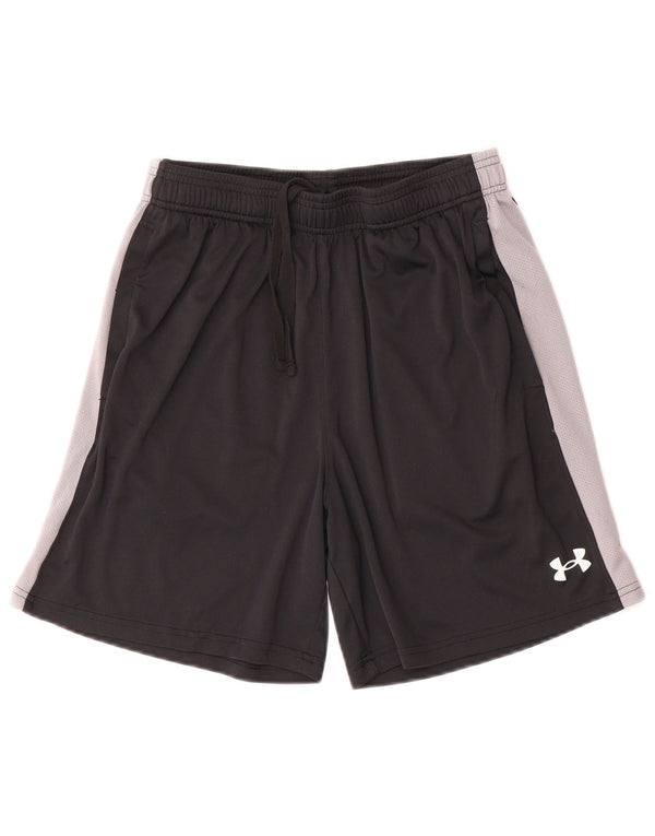 Pantaloncini sportivi da uomo Under Armour, poliestere color block medio nero