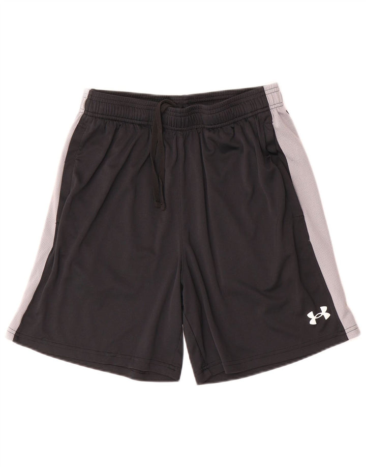 Pantaloncini sportivi da uomo Under Armour, poliestere color block medio nero