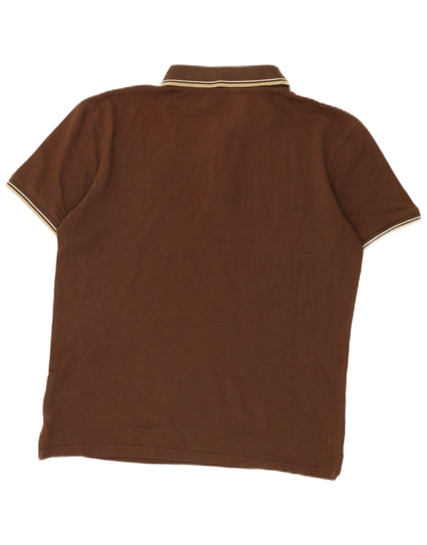Trussardi Polo Homme Rayé Marron Moyen