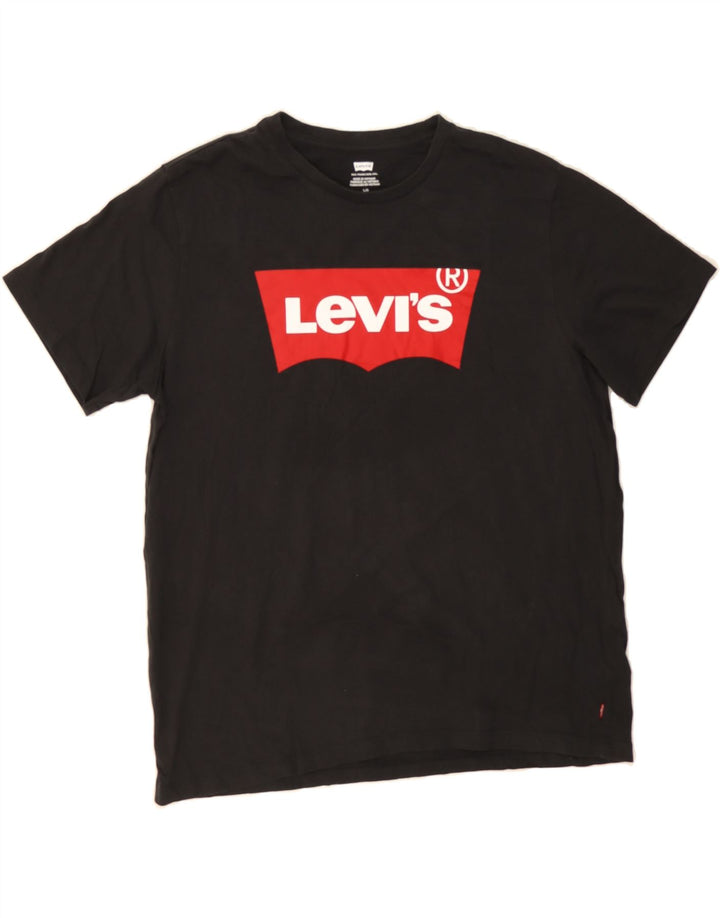 LEVI'S Mens Graphic T-Shirt Top Large Black Cotton Vintage Levi's and Second-Hand Levi's from Messina Hembry 