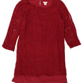 J. CREW Womens 3/4 Sleeve Basic Dress US 4 Small Burgundy Nylon Vintage J. Crew and Second-Hand J. Crew from Messina Hembry 