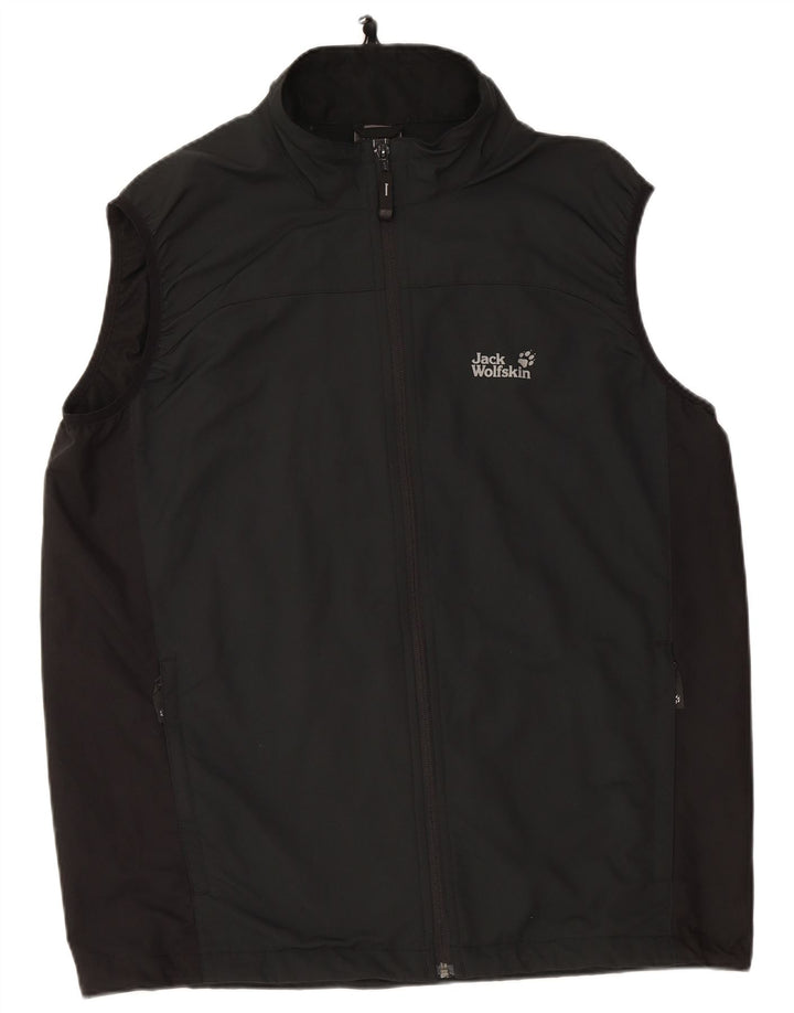 JACK WOLFSKIN Mens Gilet UK 48 2XL Black Colourblock Polyester