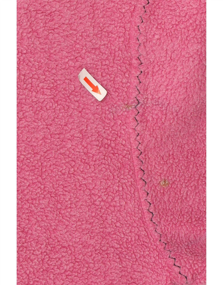 Brugi Mens Graphic Zip Neck Fleece Jumper Small Pink Polyester