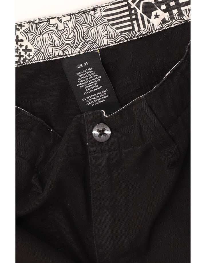 Quiksilver Mens Cargo Shorts W34 Large Black Cotton