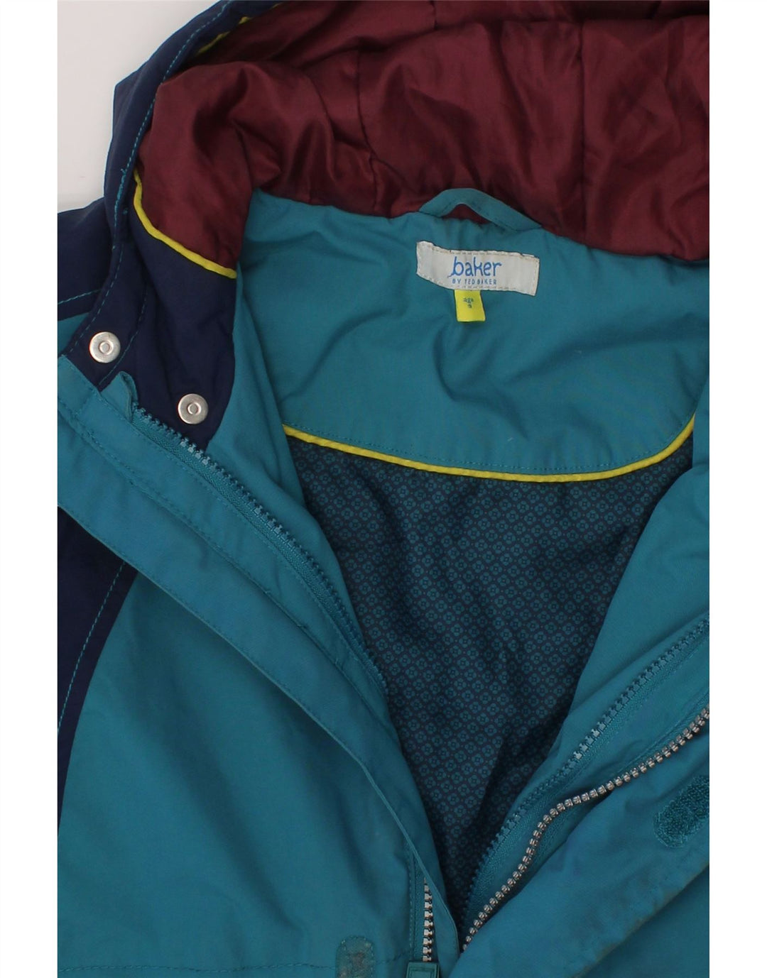 TED BAKER Boys Hooded Windbreaker Jacket 8-9 Years Blue Colourblock Nylon Vintage Ted Baker and Second-Hand Ted Baker from Messina Hembry 