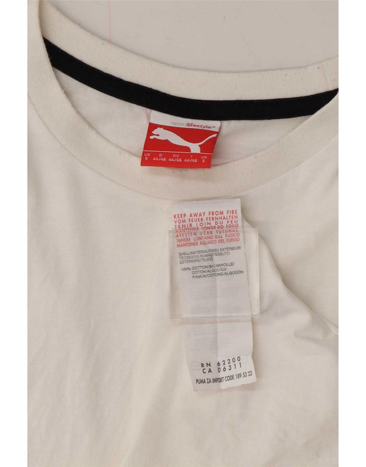 Puma Herren T-Shirt Top Small Weiß Baumwolle