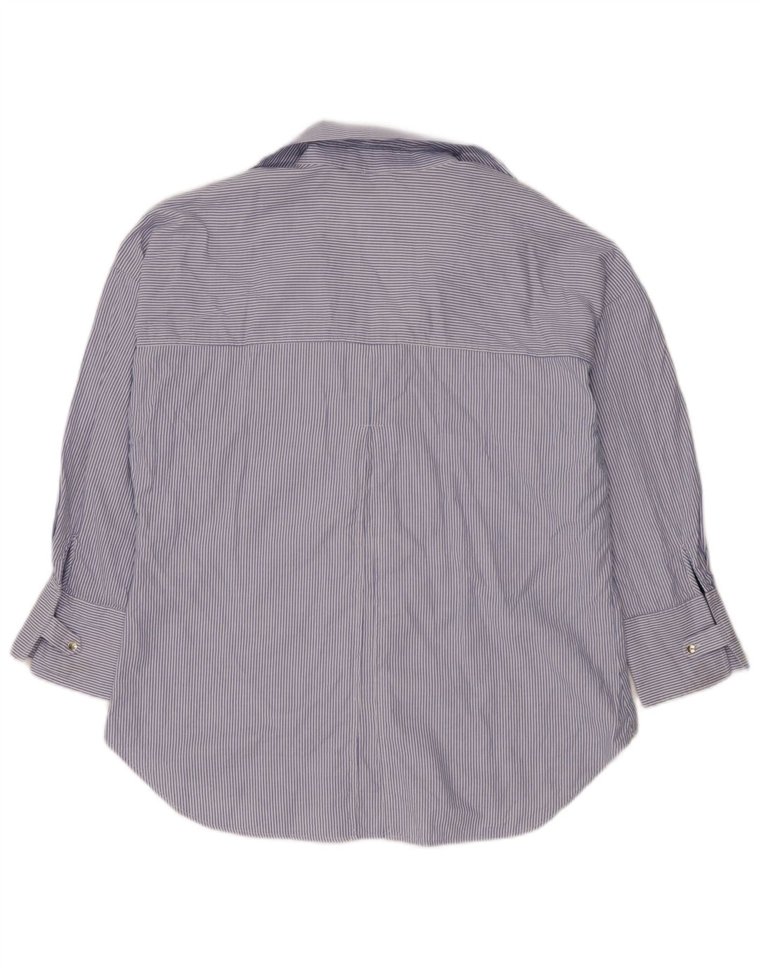 Zara Womens Oversized Shirt UK 16 Large Blue Pinstripe