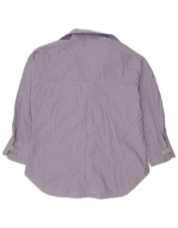 Zara Womens Oversized Shirt UK 16 Large Blue Pinstripe