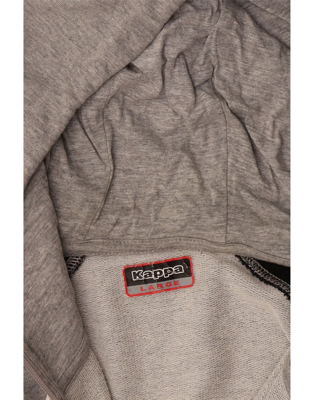KAPPA Mens Zip Hoodie Sweater Large Grey Colourblock