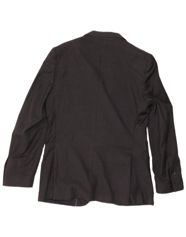 Massimo Dutti Mens 2 Button Blazer Jacket EU 48 Medium Grey Acetate