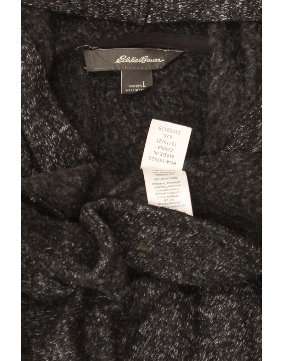 EDDIE BAUER Womens Zip Hoodie Sweater UK 16 Large Grey Polyester Vintage Eddie Bauer and Second-Hand Eddie Bauer from Messina Hembry 