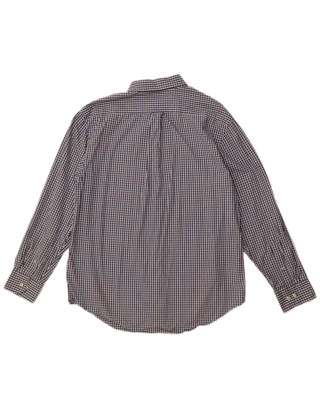 Izod Mens Shirt Large Blue Check Cotton